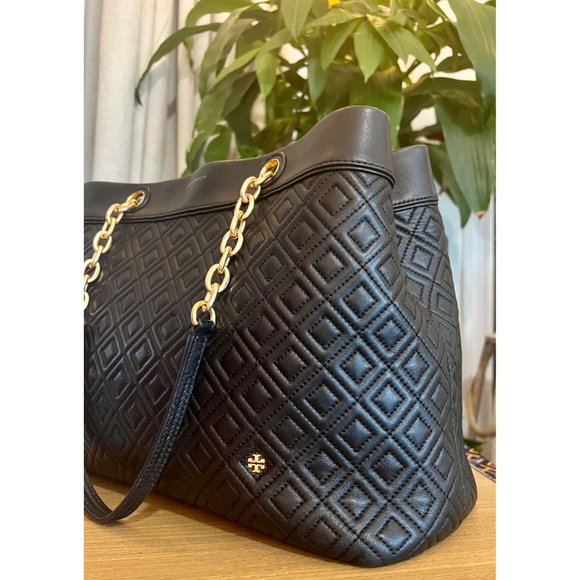 ♦️♦️ TORY BURCH AUTHENTIC BLACK LEATHER FLEMING/ALEXA HANDBAG ♦️♦️ - Picture 3 of 16